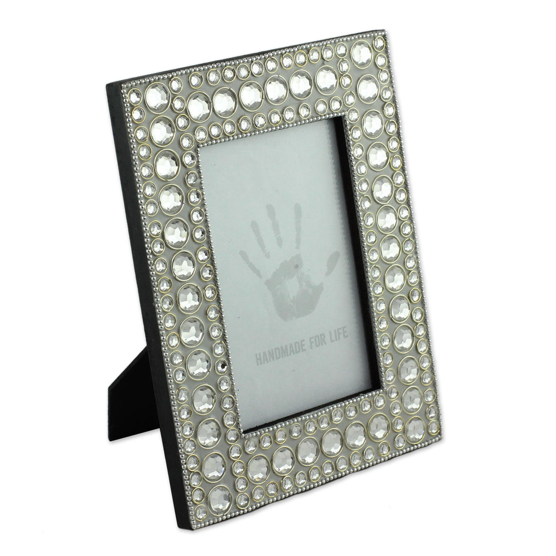 Bejeweled photo frame - Silver Glitz