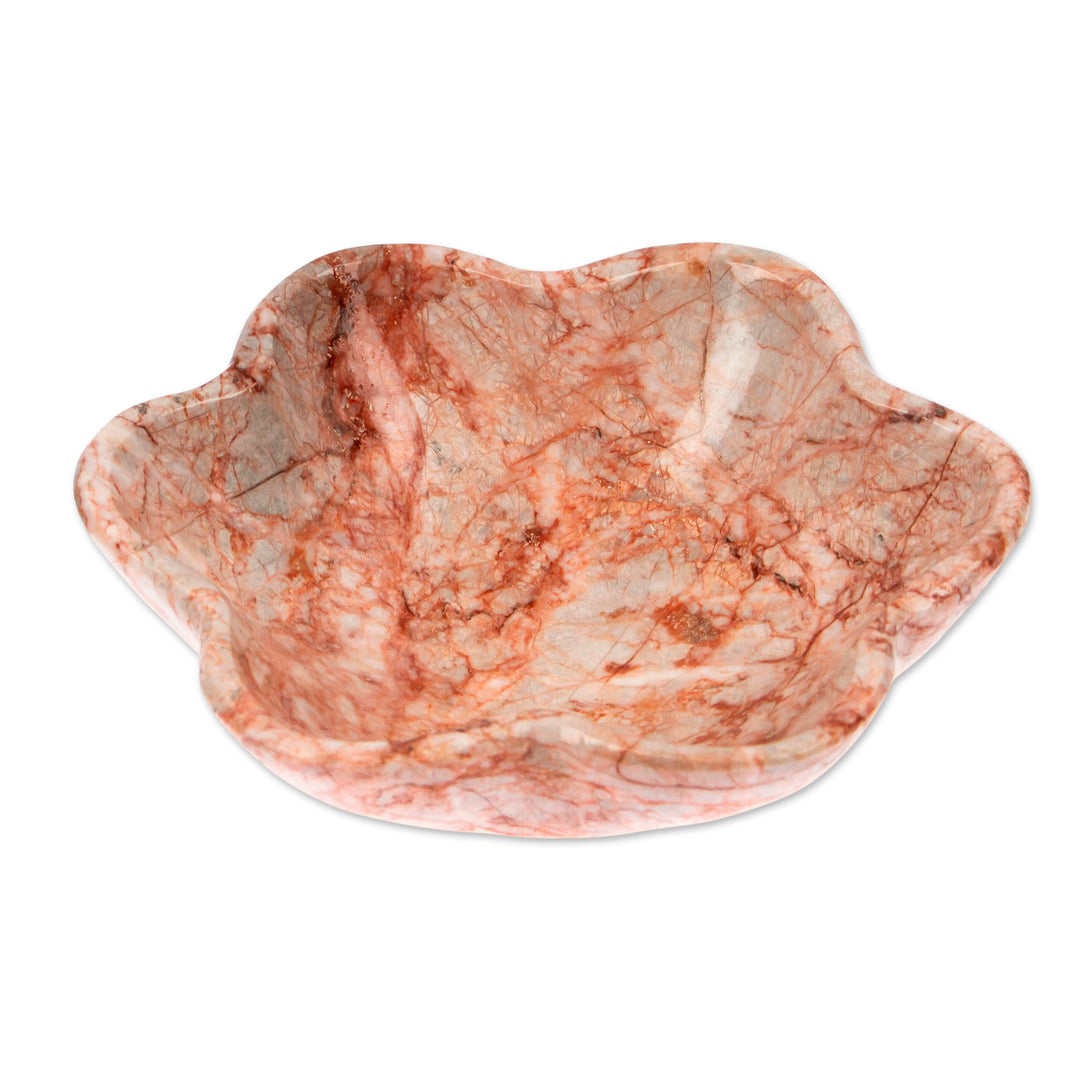 Six-Leaf Clover-Shaped Marble Catchall in Pink Grey White - Pink Clover