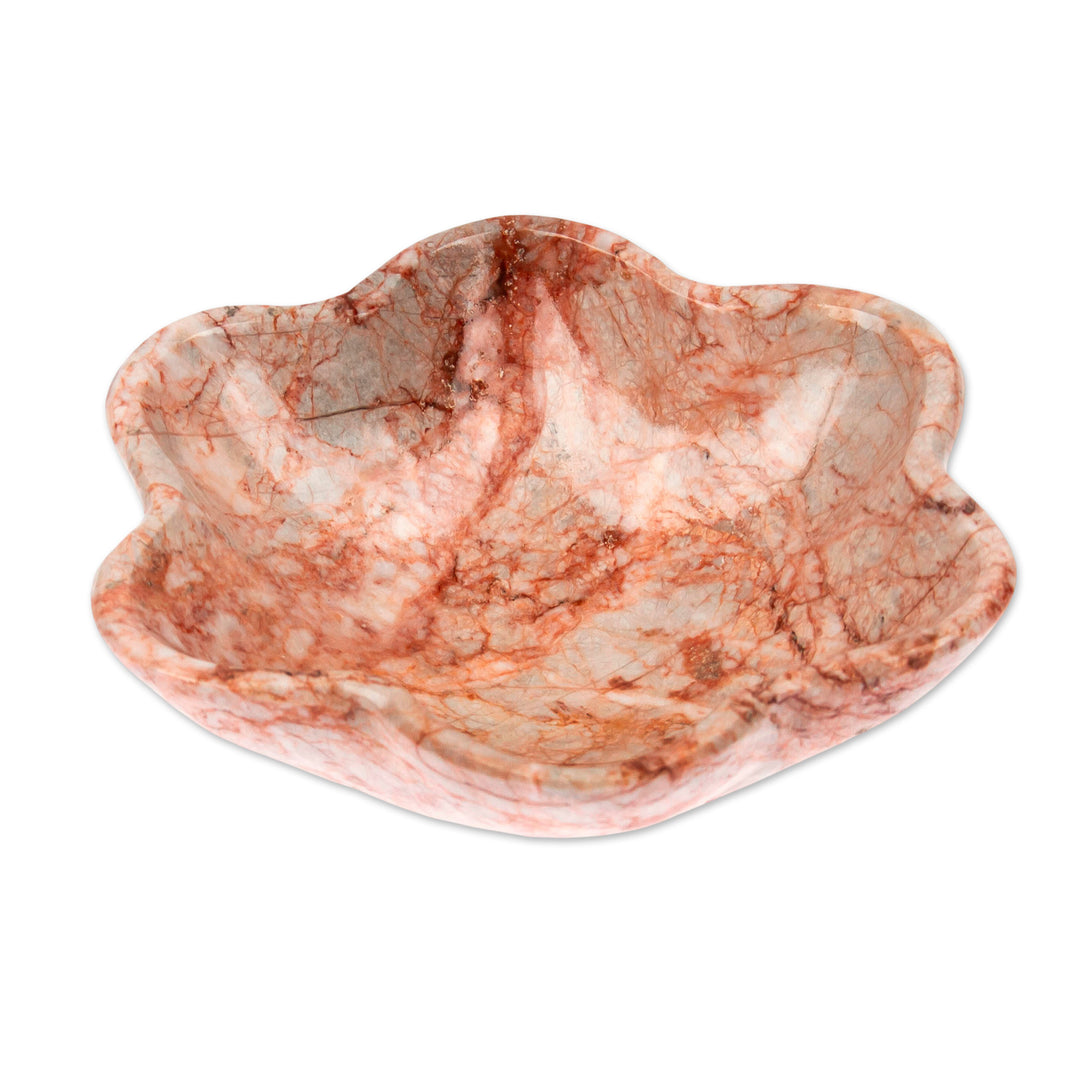 Six-Leaf Clover-Shaped Marble Catchall in Pink Grey White - Pink Clover