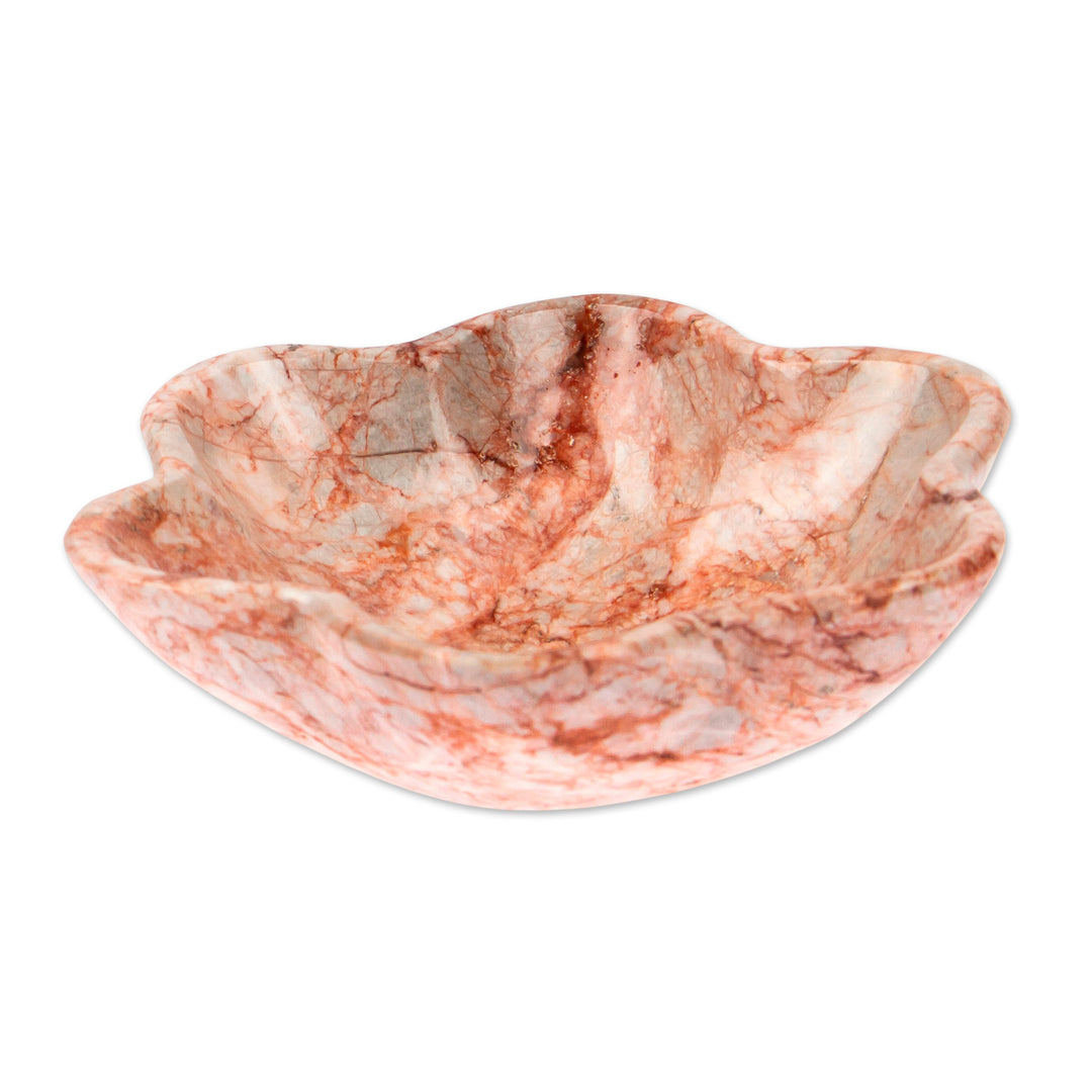 Six-Leaf Clover-Shaped Marble Catchall in Pink Grey White - Pink Clover