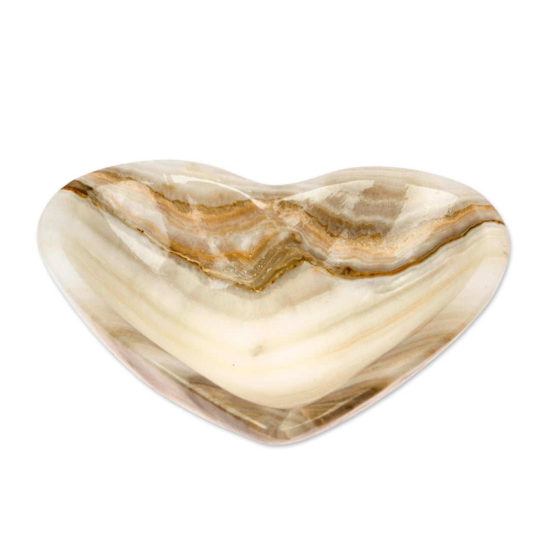 Heart-Shaped Hand-Carved Natural Marble Catchall in Grey - Grey Heart