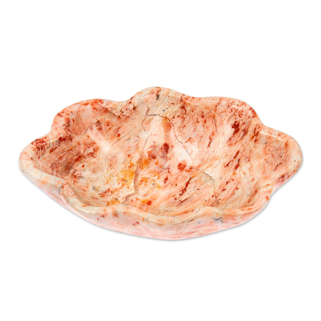 Marble Shell Catchall Jewelry Holder Key Tray in Pink Shade - Pink Shell