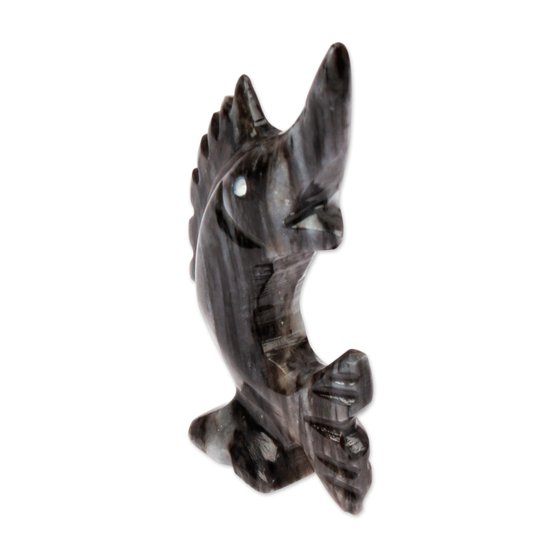 Sea-Themed Marble Figurine of Swordfish in a Blue Palette - Tides of Truth