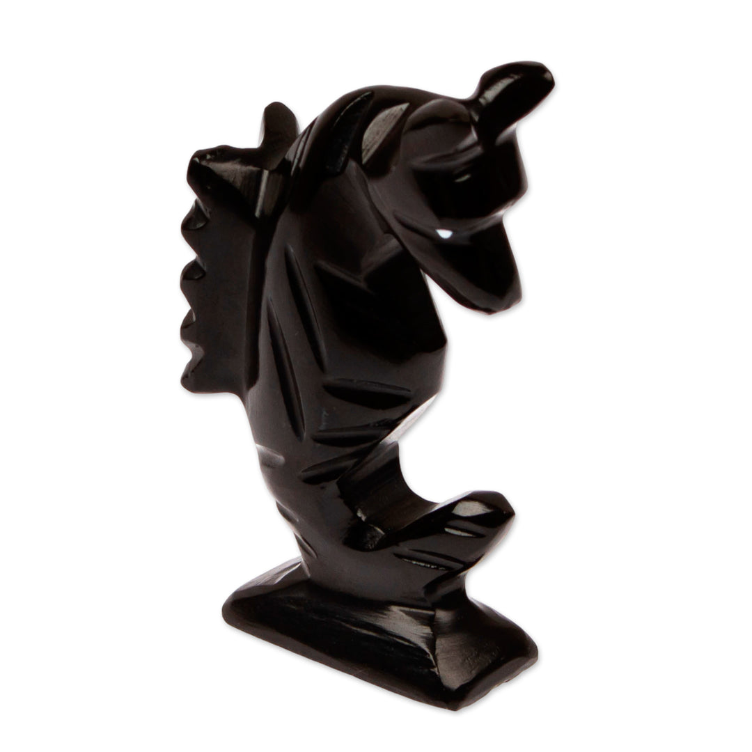 Nature-Inspired Handmade Seahorse Marble Figurine in Blue - Waves of Gallantry