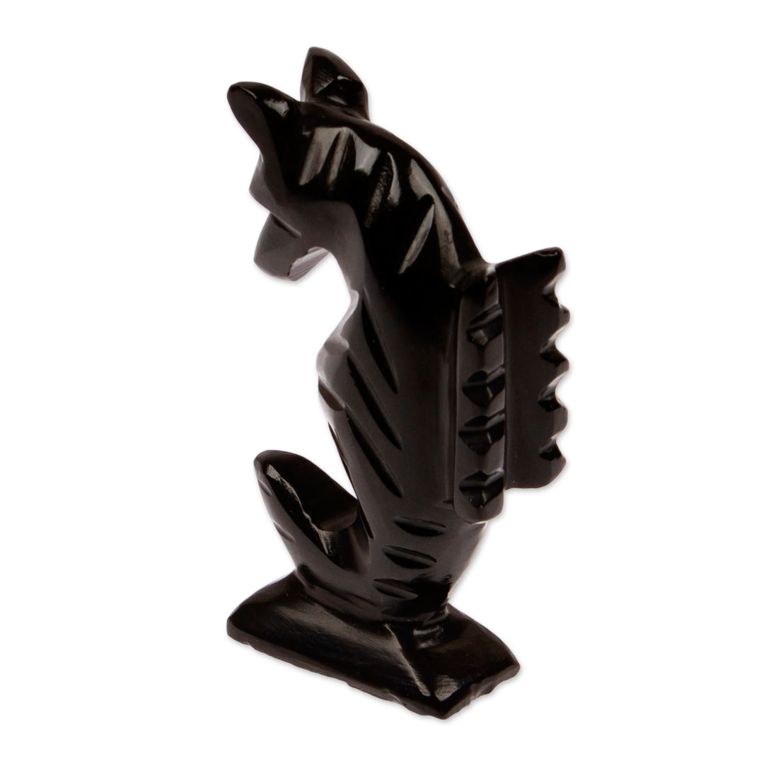 Nature-Inspired Handmade Seahorse Marble Figurine in Blue - Waves of Gallantry