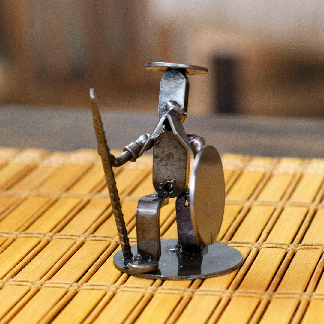 Handcrafted Oxidized Quixote-Themed Upcycled Metal Sculpture - Forever Quixote