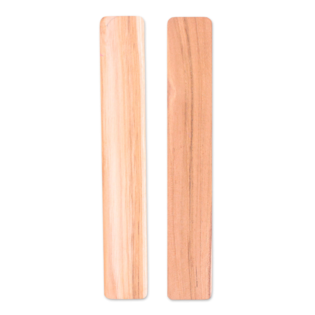 Spring-Themed Pink and Green 2-Piece Wooden Bookmark Set - Primaveral Tales