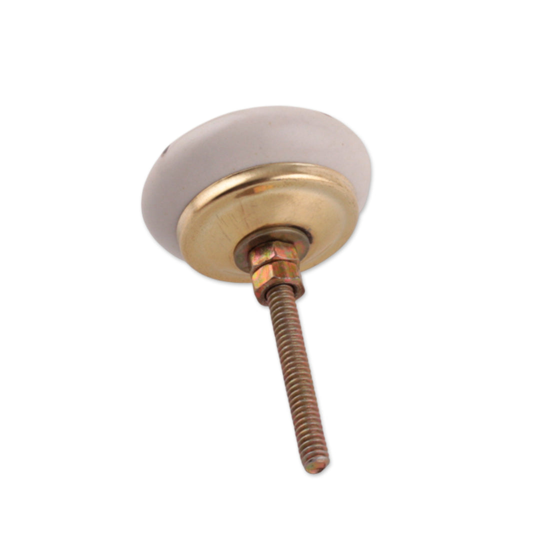 Golden Butterfly-Themed 5-Piece Ceramic Knob Set in White - Butterfly Virtue