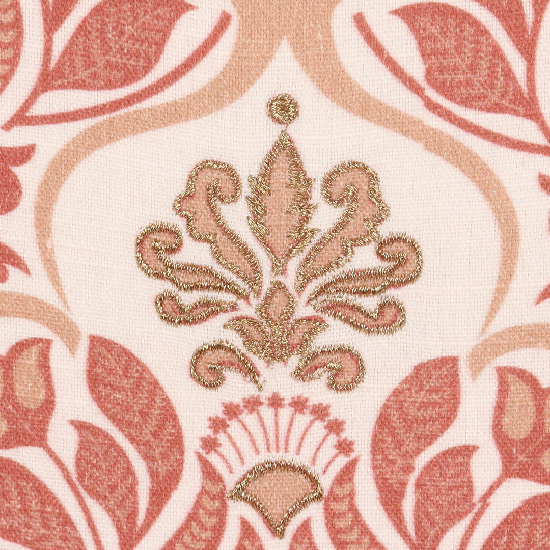 2 Cotton Cushion Covers with Lurex and Tufted Embroidery - Floral Elegance