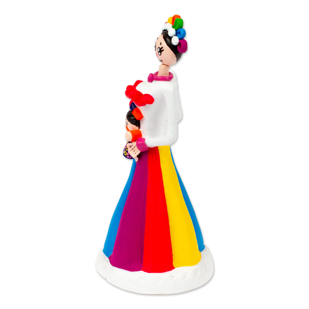 Hand-Painted Folk Art-Inspired Ceramic Sculpture from Mexico - Lele Doll