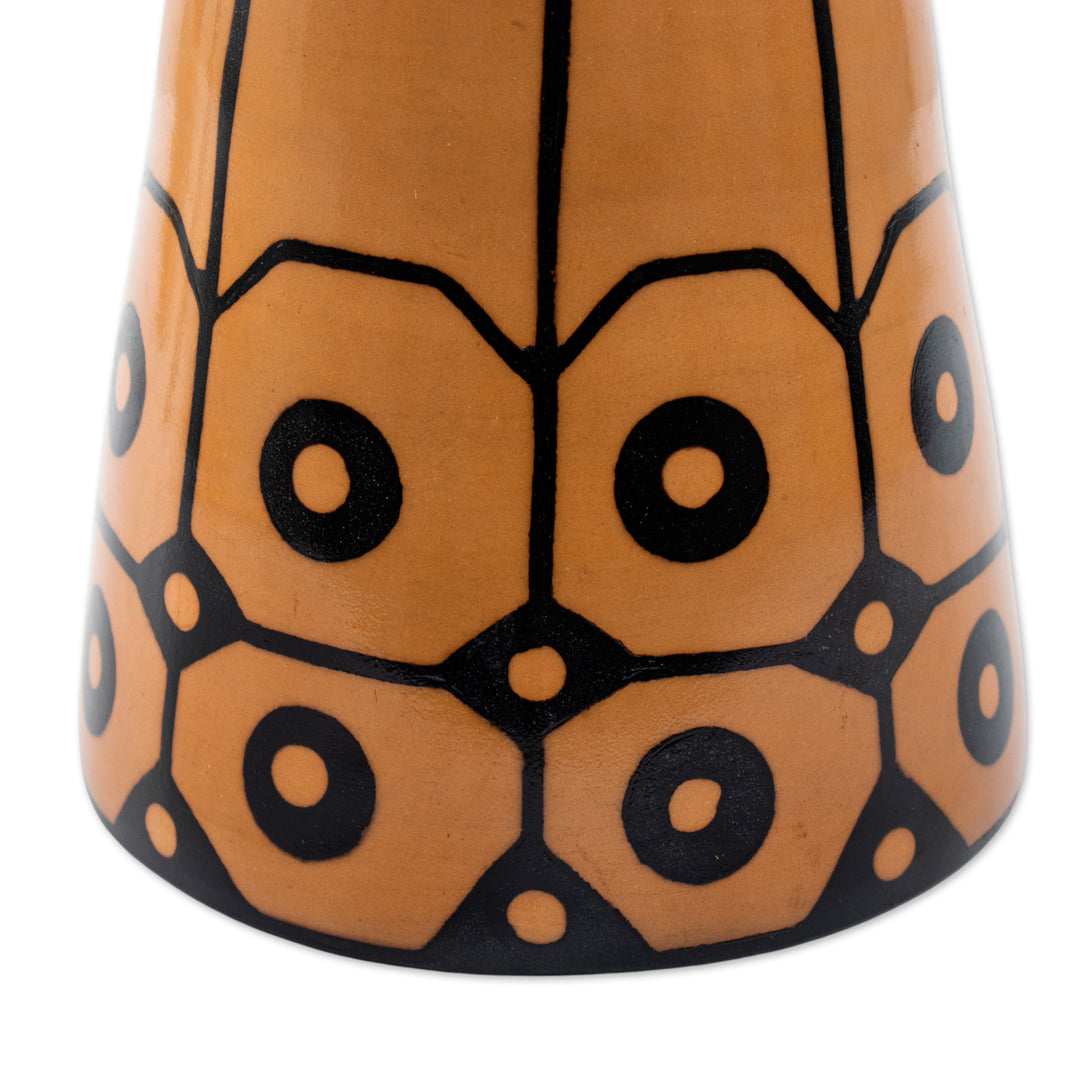 Modern Geometric Folk Art Chulucanas Ceramic Decorative Vase - Northern Sun