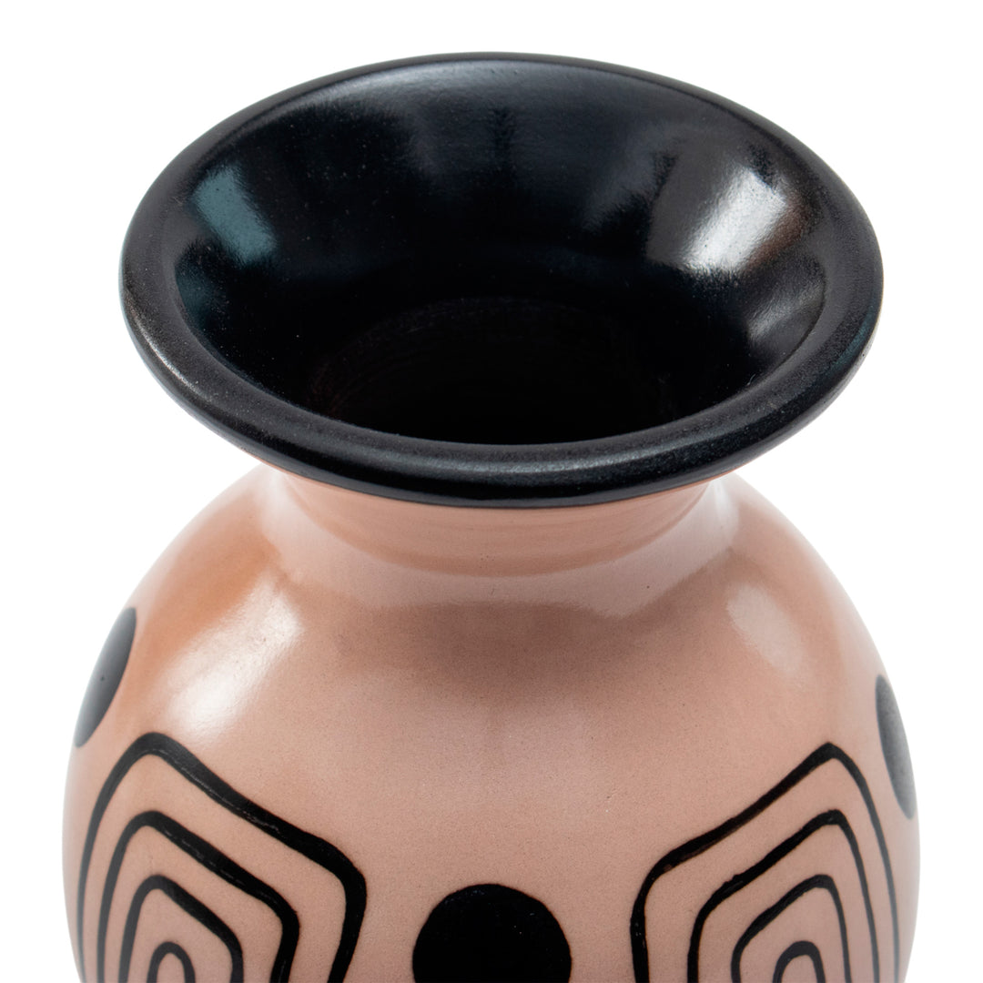 Modern Chulucanas Ceramic Decorative Vase with Spiral Motifs - Spiral of Time
