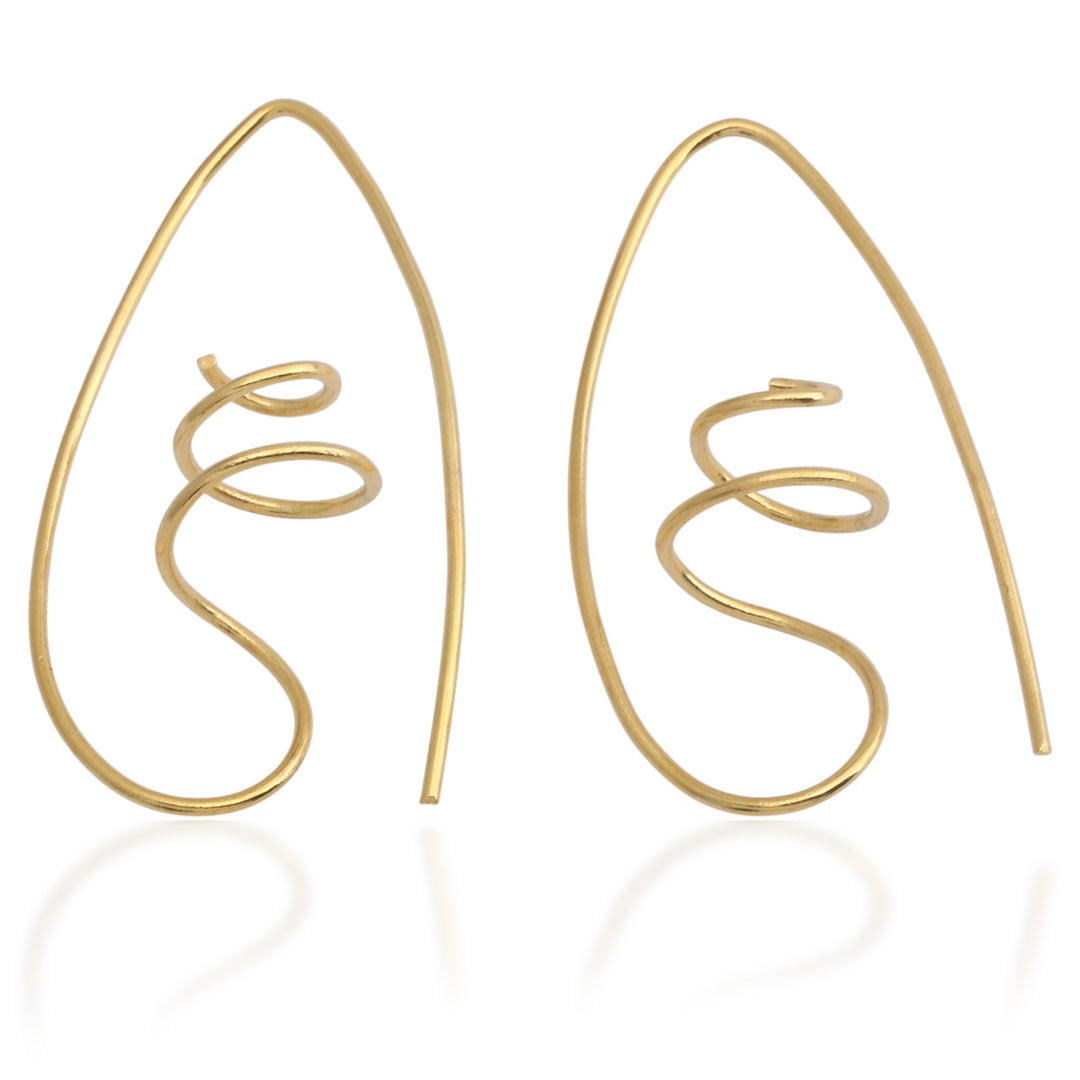 18k Gold-Plated Half-Hoop Earrings in a High Polish Finish - Victorious Flow