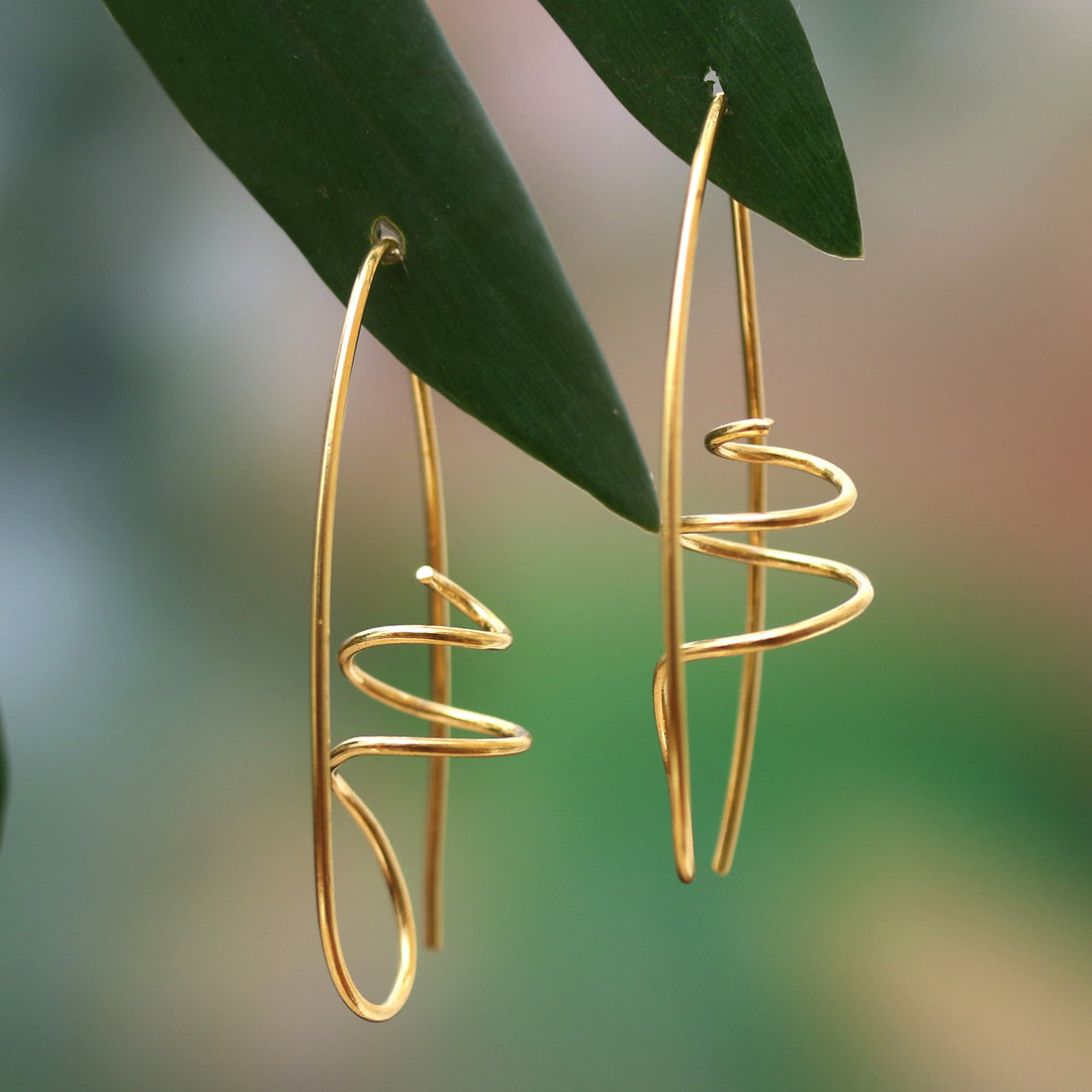 18k Gold-Plated Half-Hoop Earrings in a High Polish Finish - Victorious Flow