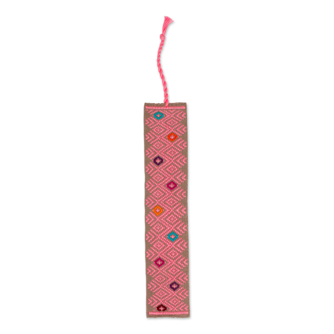 Folk Art-Themed Handwoven Cotton Candy 100% Cotton Bookmark - Cotton Candy Literature