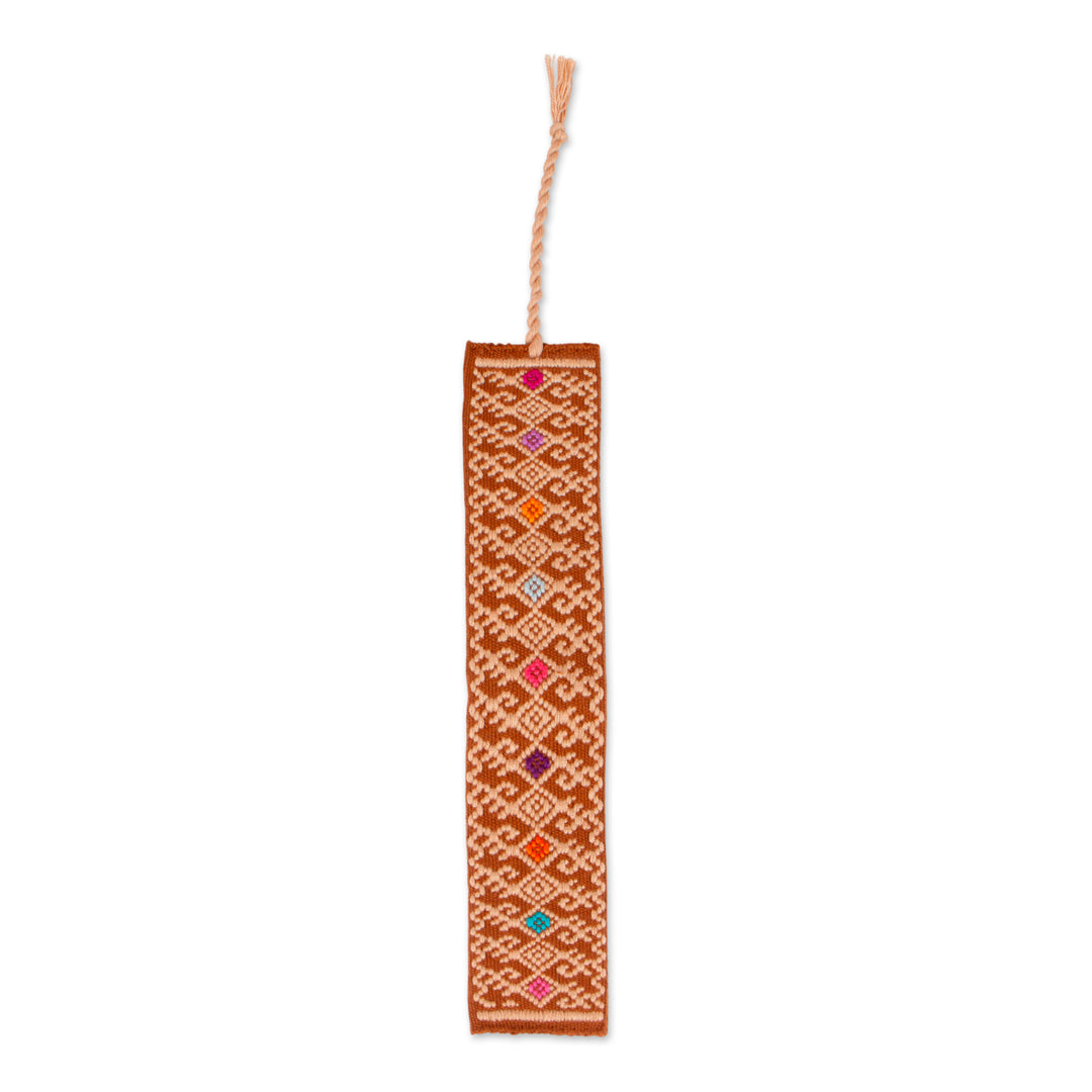 Artisan-Made Handwoven Copper Brown 100% Cotton Bookmark - Story of Heritage