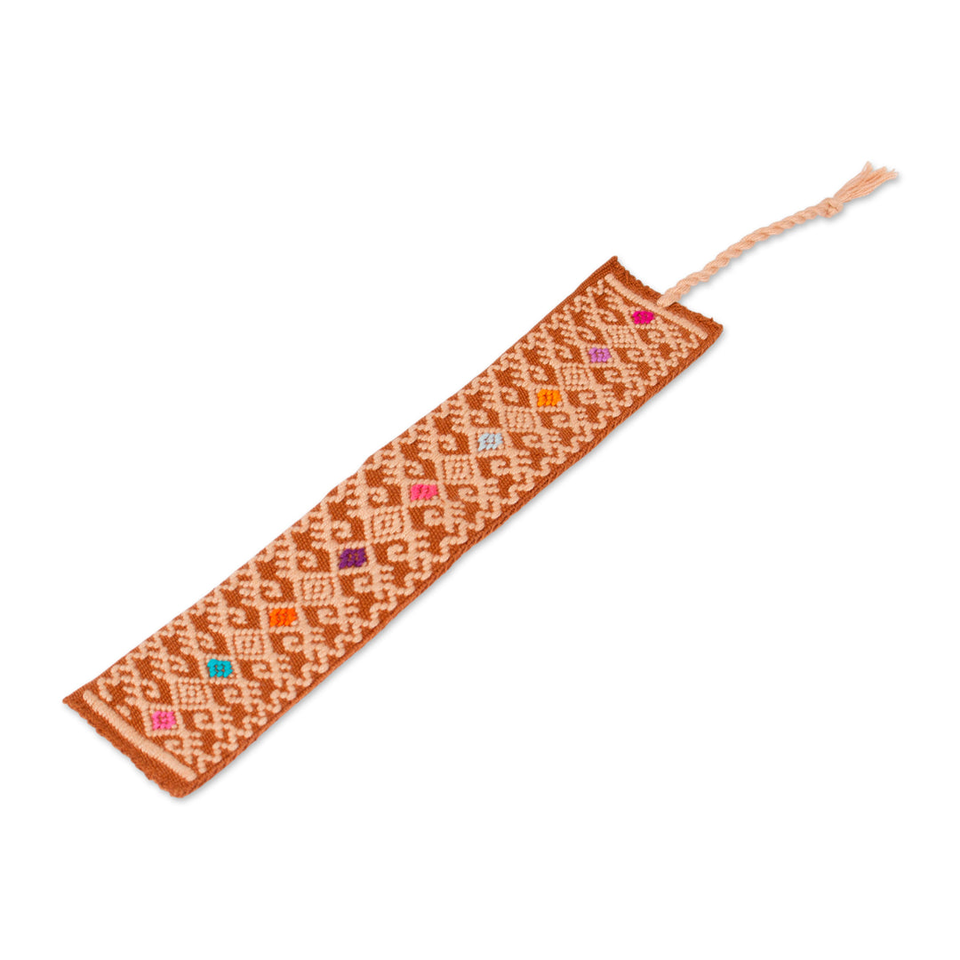 Artisan-Made Handwoven Copper Brown 100% Cotton Bookmark - Story of Heritage