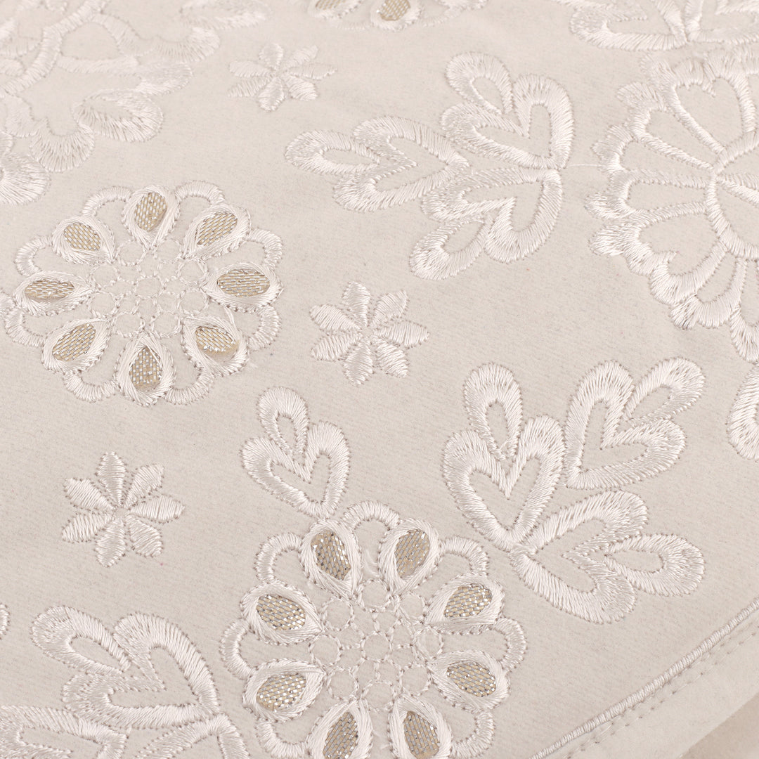 Gotta Patti Embroidered Alabaster Velvet Heart Handbag - Be Still My Heaven