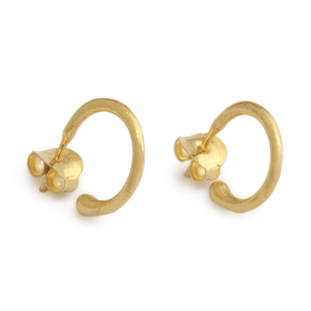 22k Gold-Plated Brass Classic Half-Hoop Earrings from Bali - Classic Essentials