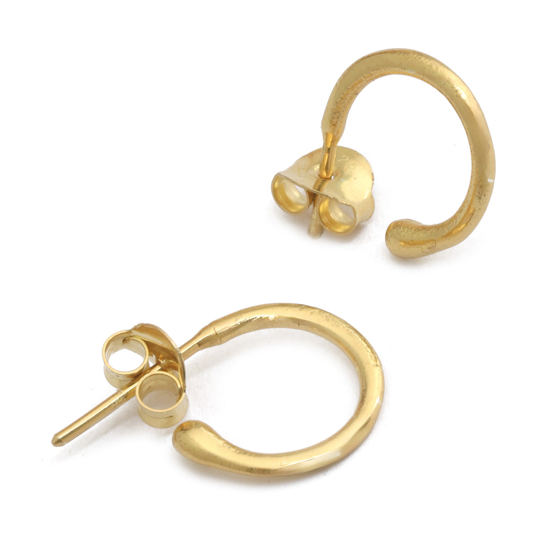 22k Gold-Plated Brass Classic Half-Hoop Earrings from Bali - Classic Essentials