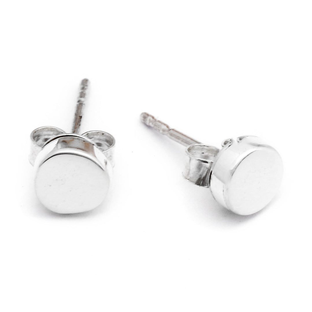 Polished Sterling Silver Stud Earrings Crafted in Bali - Dainty Charm
