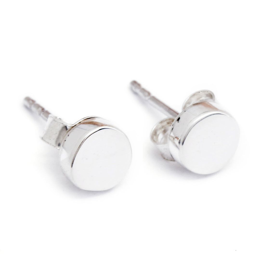 Polished Sterling Silver Stud Earrings Crafted in Bali - Dainty Charm
