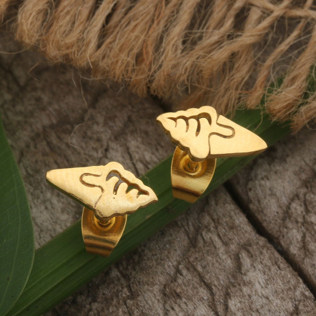 Whimsical Ice Cream-Themed 18k Gold-Plated Stud Earrings - Ice Cream Gleam