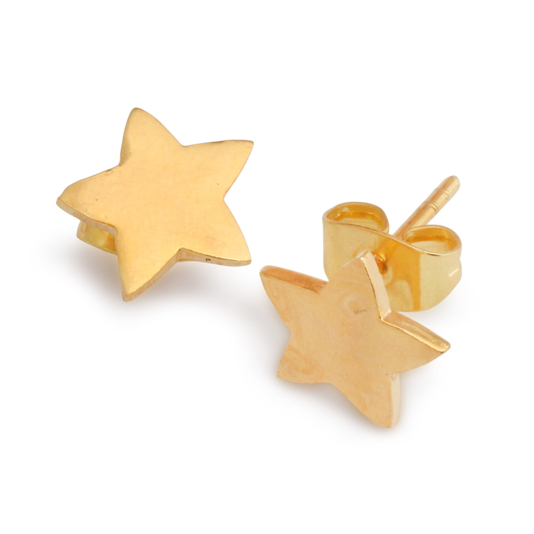 Inspirational Star-Shaped 18k Gold-Plated Stud Earrings - My Stardom