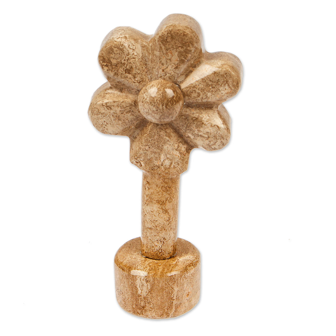 Spring-Themed Floral Handmade Earthy-Toned Marble Sculpture - Ode to Spring