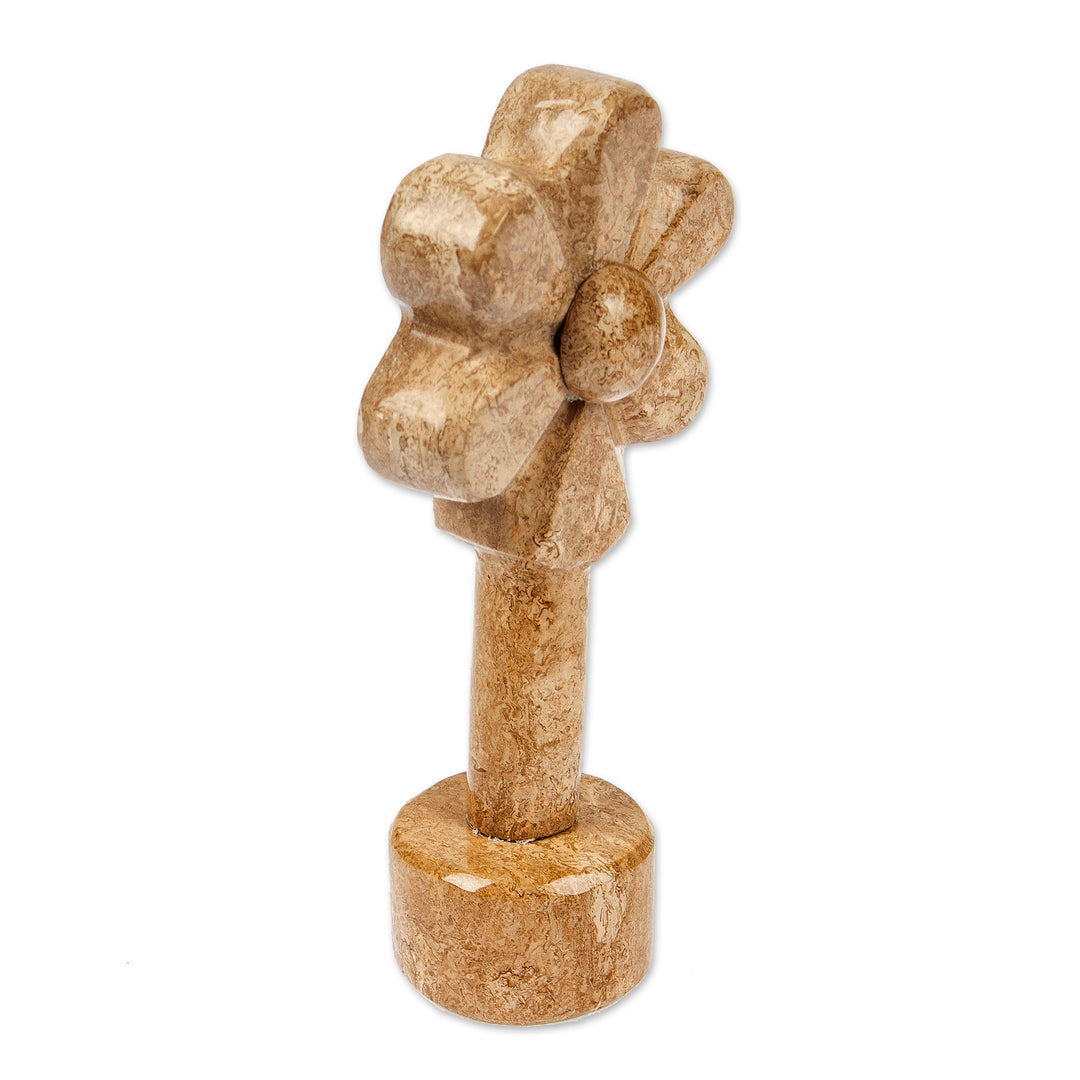 Spring-Themed Floral Handmade Earthy-Toned Marble Sculpture - Ode to Spring