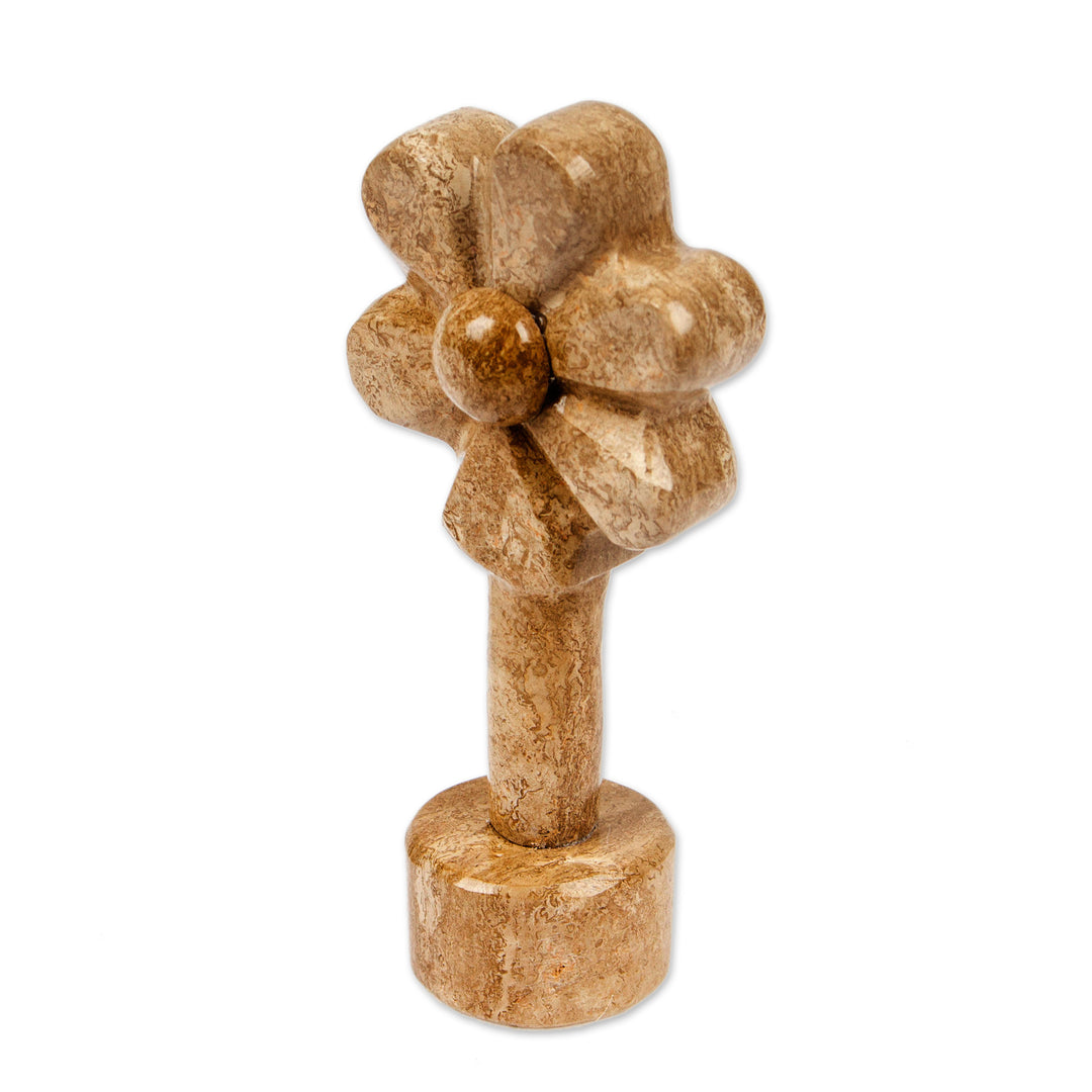 Spring-Themed Floral Handmade Earthy-Toned Marble Sculpture - Ode to Spring