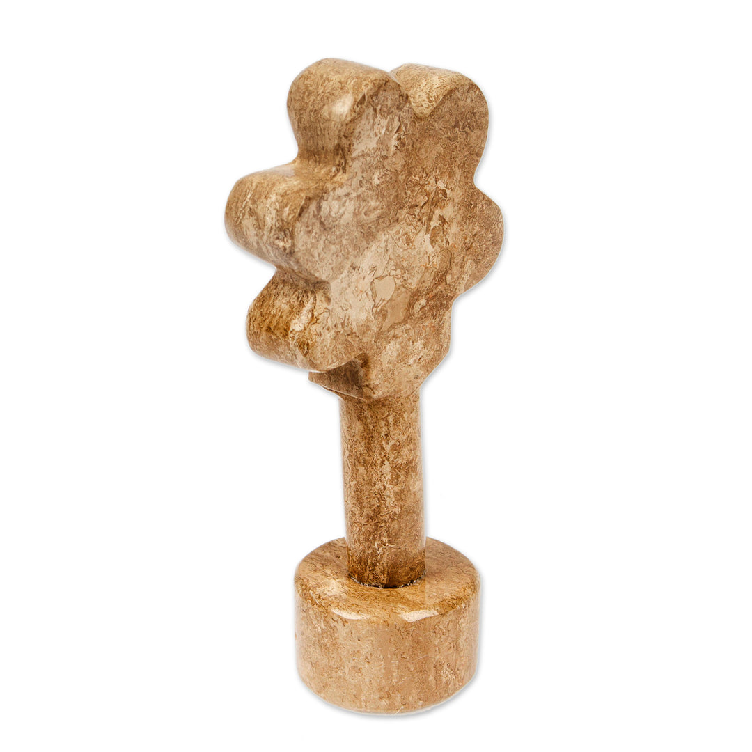Spring-Themed Floral Handmade Earthy-Toned Marble Sculpture - Ode to Spring