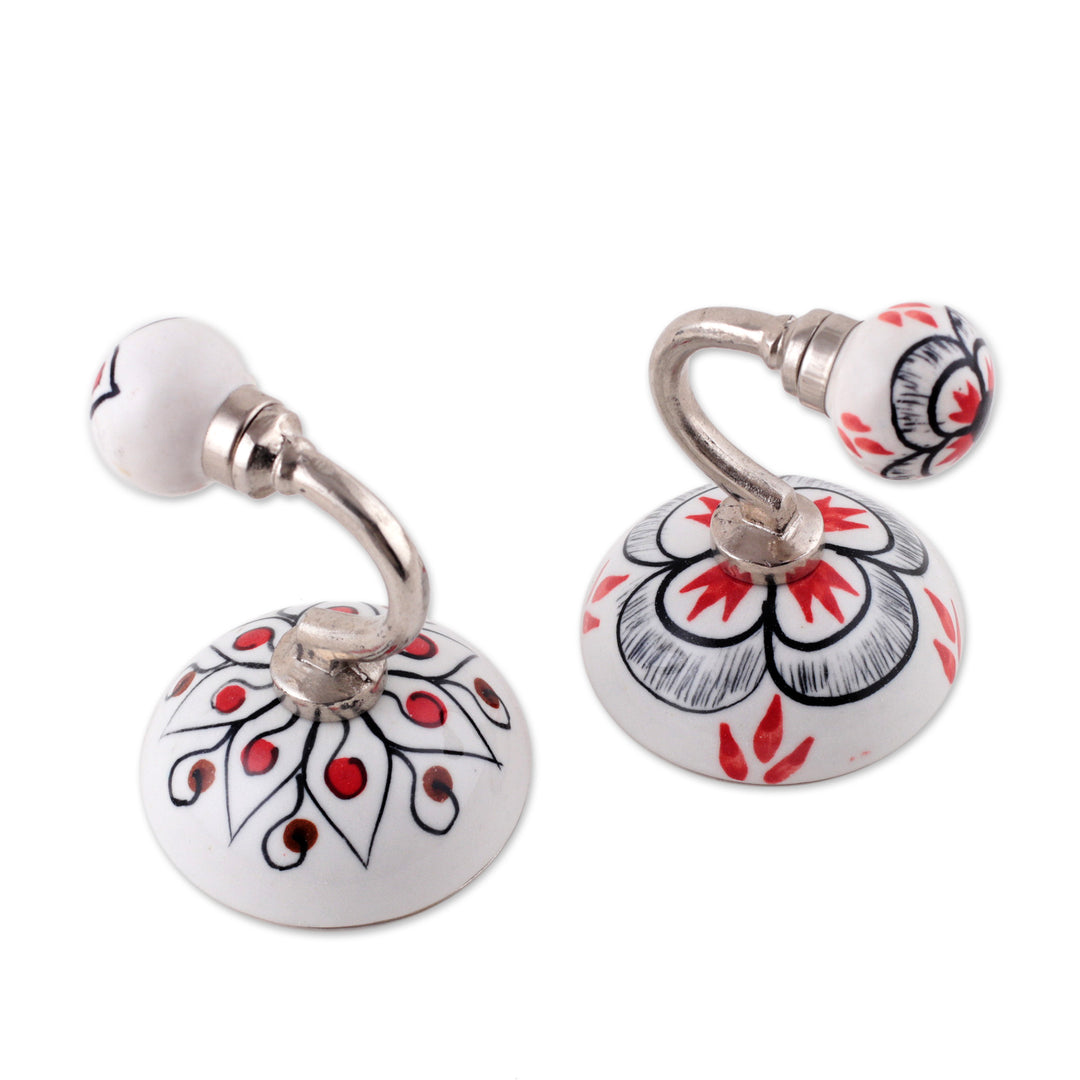Black and Red 2-Piece Ceramic Hook Set in a Glossy Finish - Spring Assistant