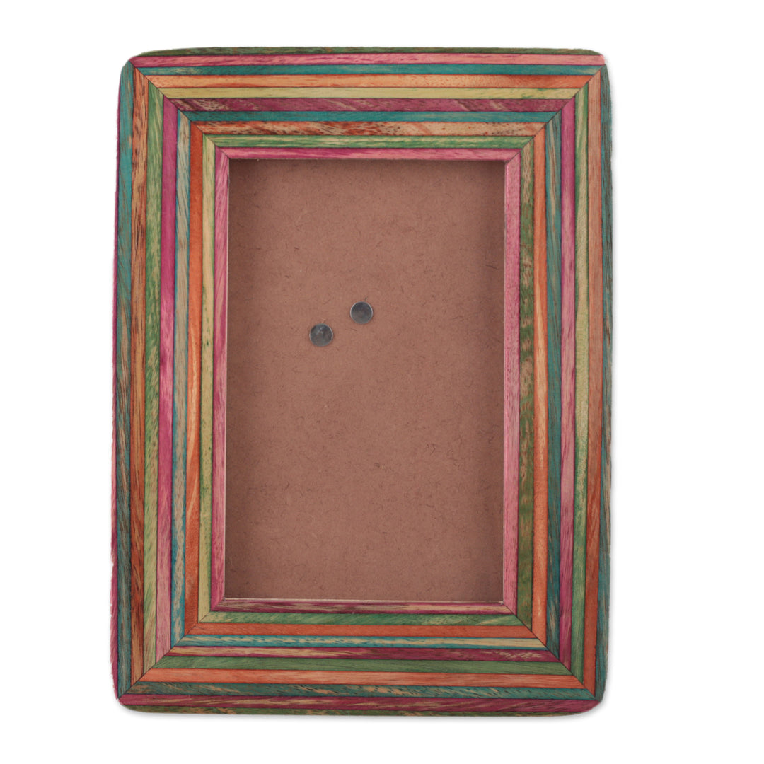 Multicolor Painted 4x6 Mango and Haldu Wood Photo Frame - Memorable Colors