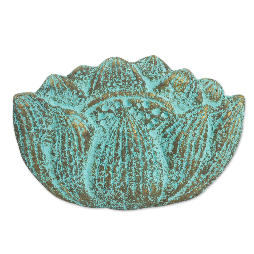 Buddhist and Hindu Art Lotus Recycled Paper Wall Sculpture - Blushing Lotus