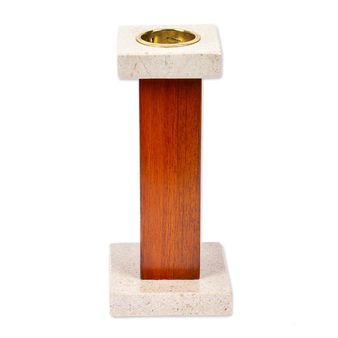 Onyx Cedar Tealight Candleholder with Classic Column Design - Classic Column