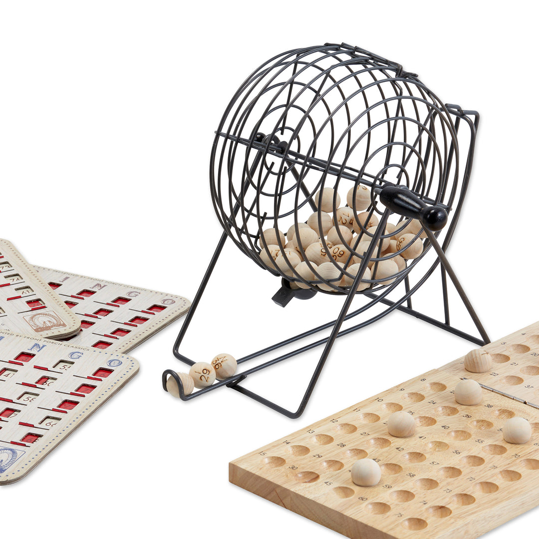 Classic State Fair Style Wooden Metallic Bingo Game Set - State Fair Fun