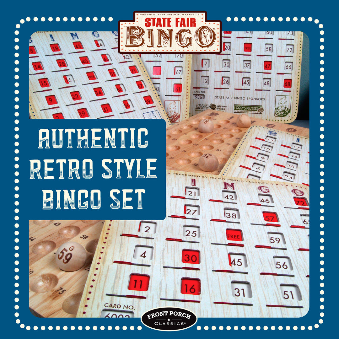Classic State Fair Style Wooden Metallic Bingo Game Set - State Fair Fun