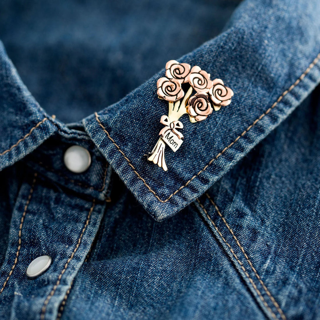 Floral Blooming Roses Brooch Pin for Mom - Blooming Roses