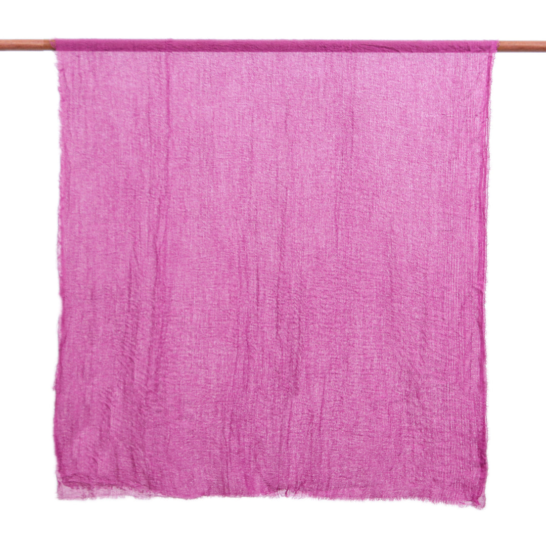 Magenta Sage-Hued Hand-Woven Scarves from Thailand (Pair) - Graceful Glamour