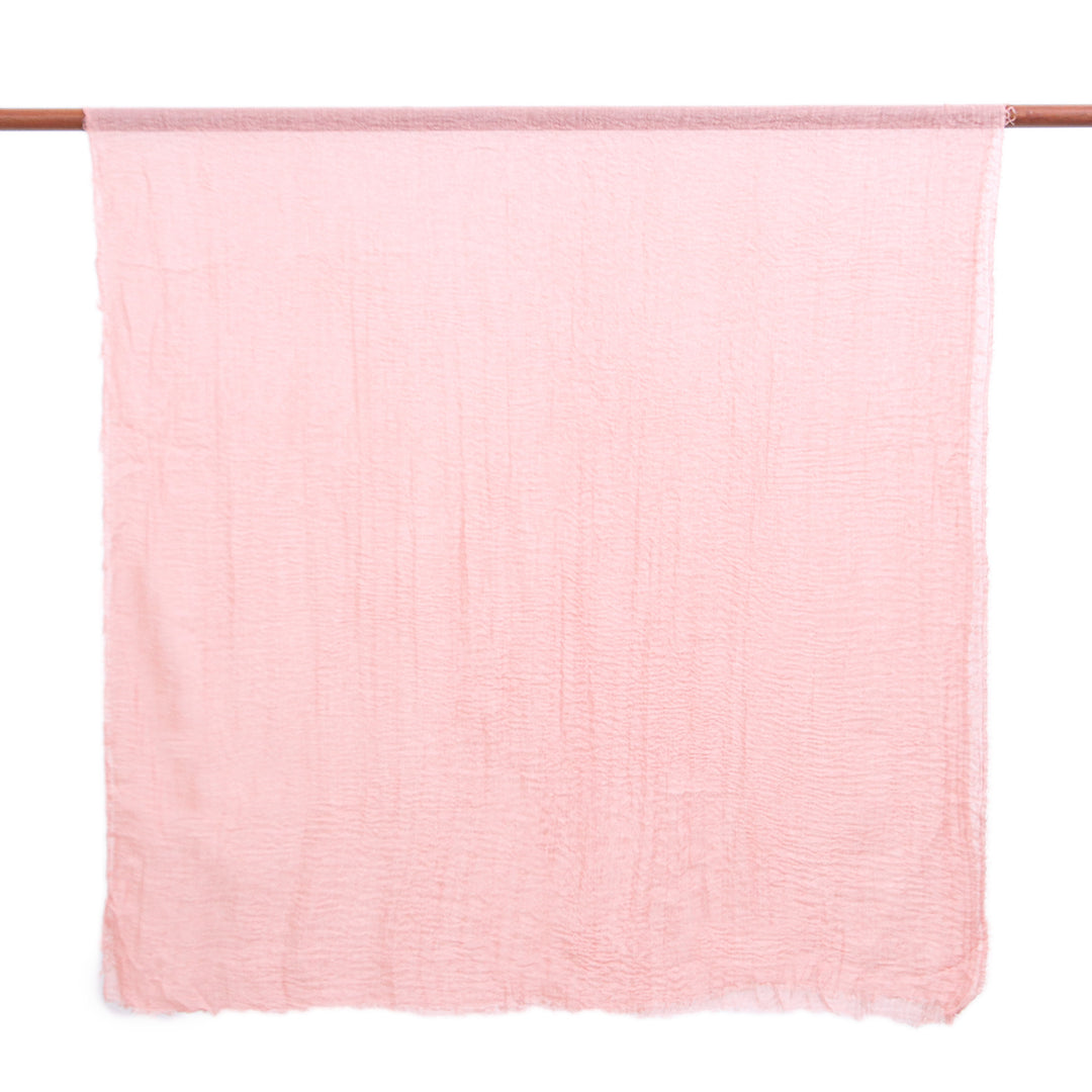 2 Hand-Loomed Lightweight Scarves in Peach and Olive Shades - Graceful Allure