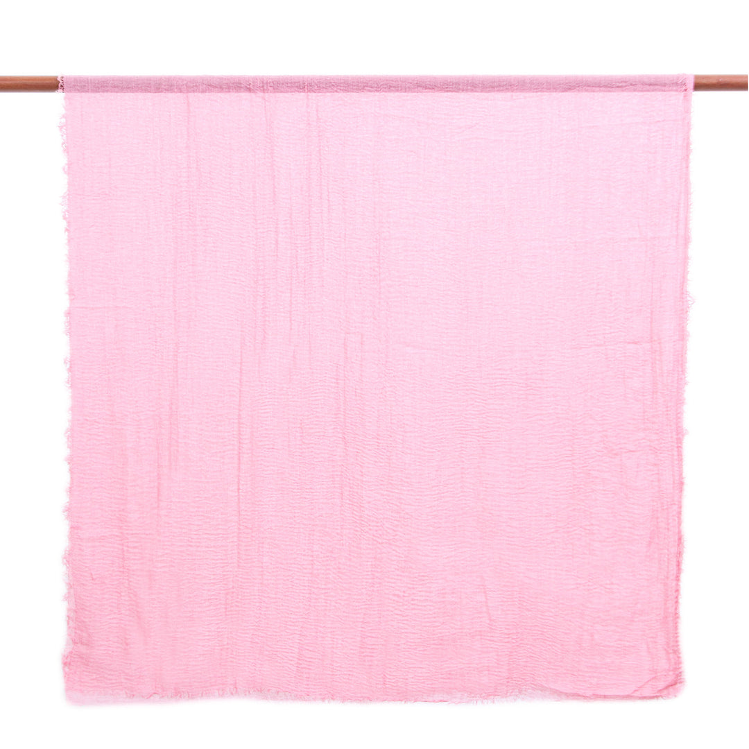 Pastel Pink and Blue-Hued Handwoven Scarves (Pair) - Graceful Pastels