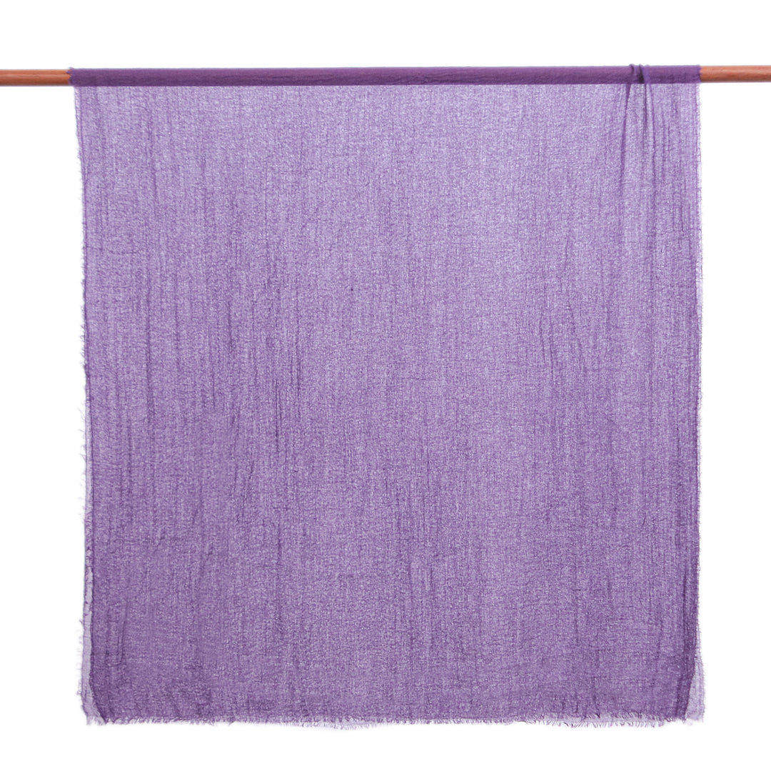 Handwoven Scarves in Eggplant and Periwinkle Tones (Pair) - Graceful Elegance