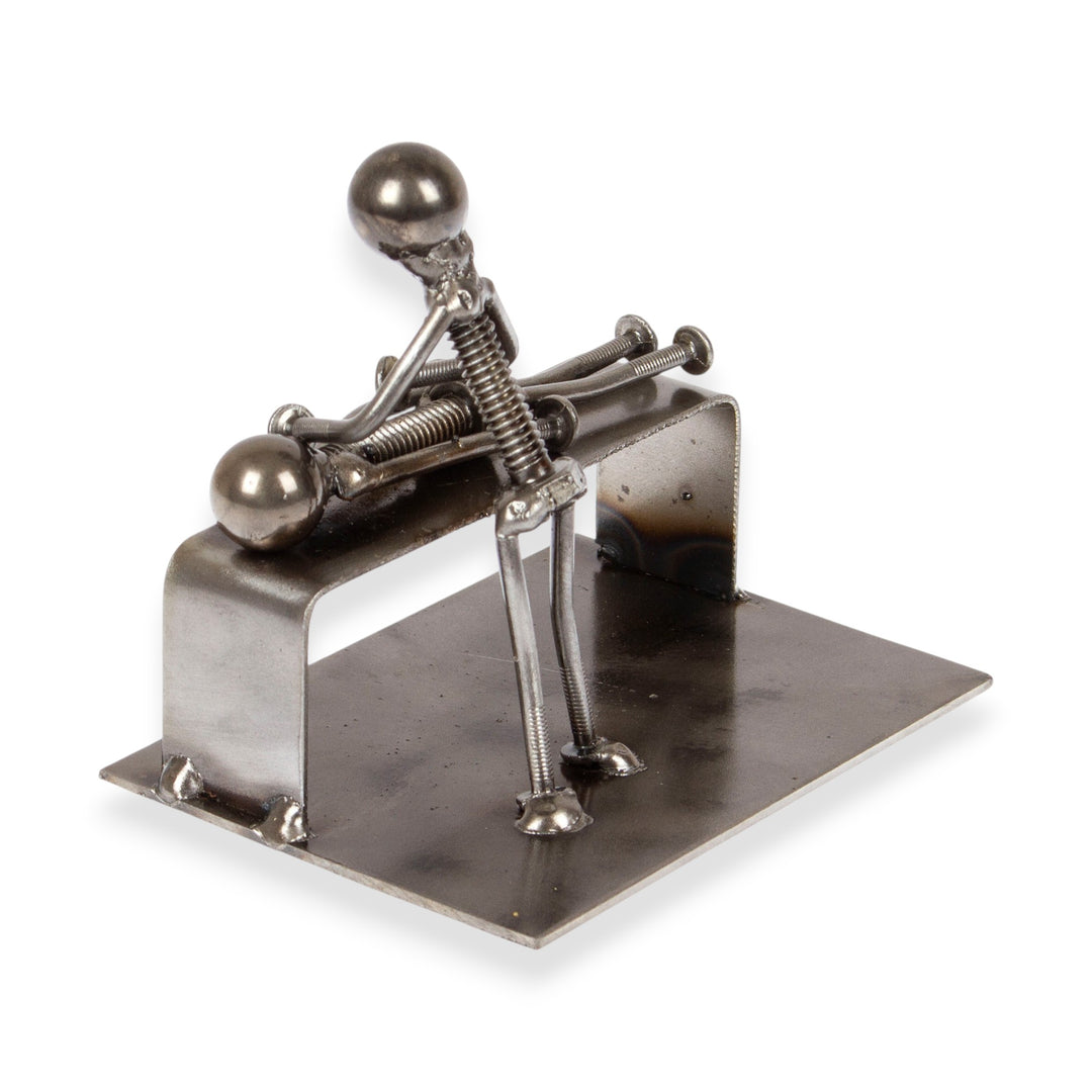 Masseuse-Themed Rustic Modern Recycled Metal Figurine - Relaxing Time