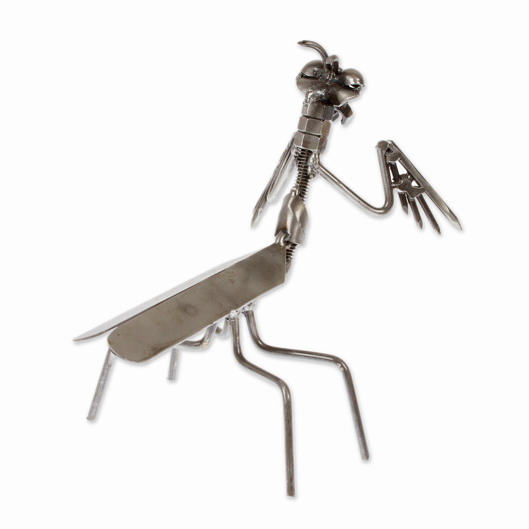 Mantis-Themed Eco-Friendly Modern Recycled Metal Figurine - Marvelous Mantis