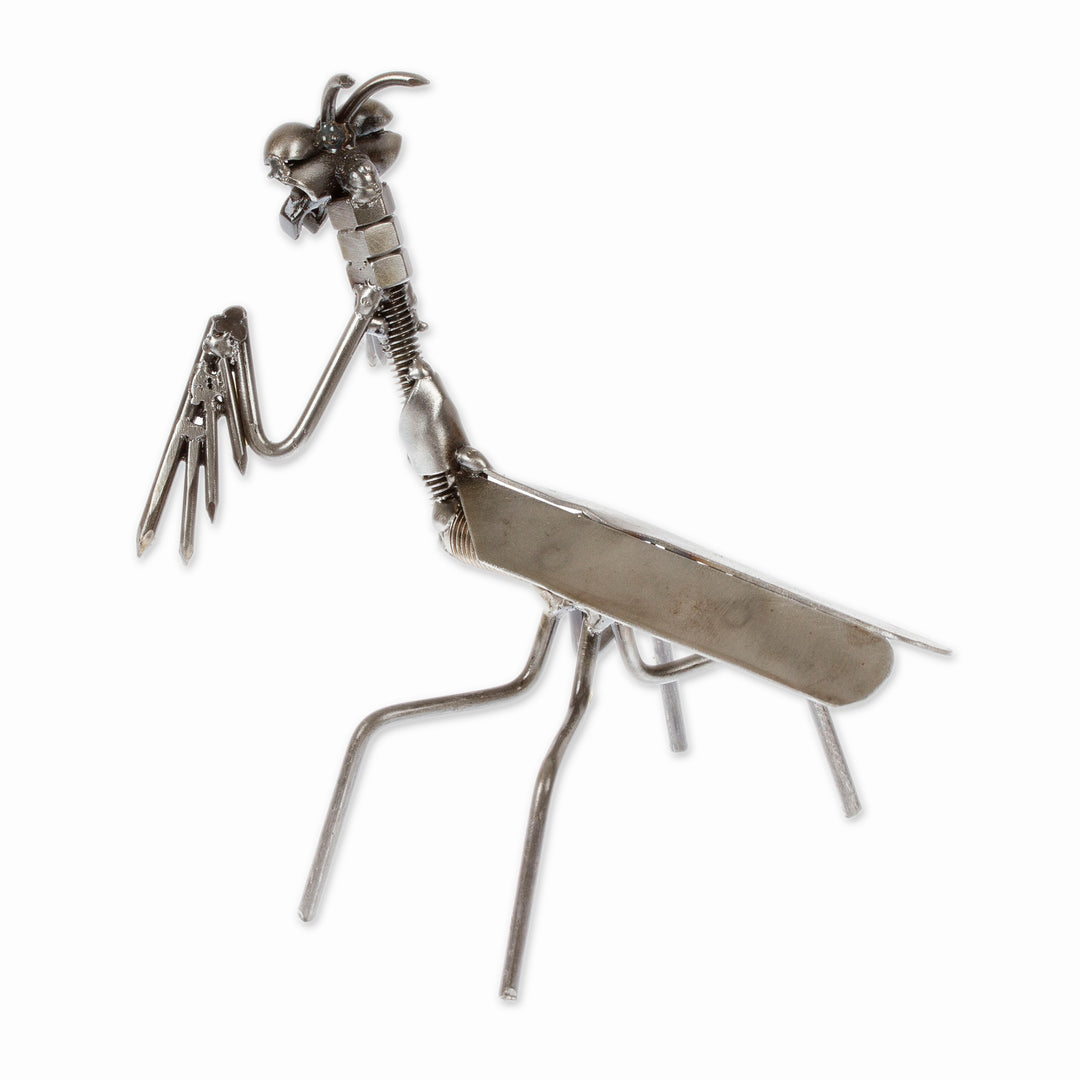 Mantis-Themed Eco-Friendly Modern Recycled Metal Figurine - Marvelous Mantis