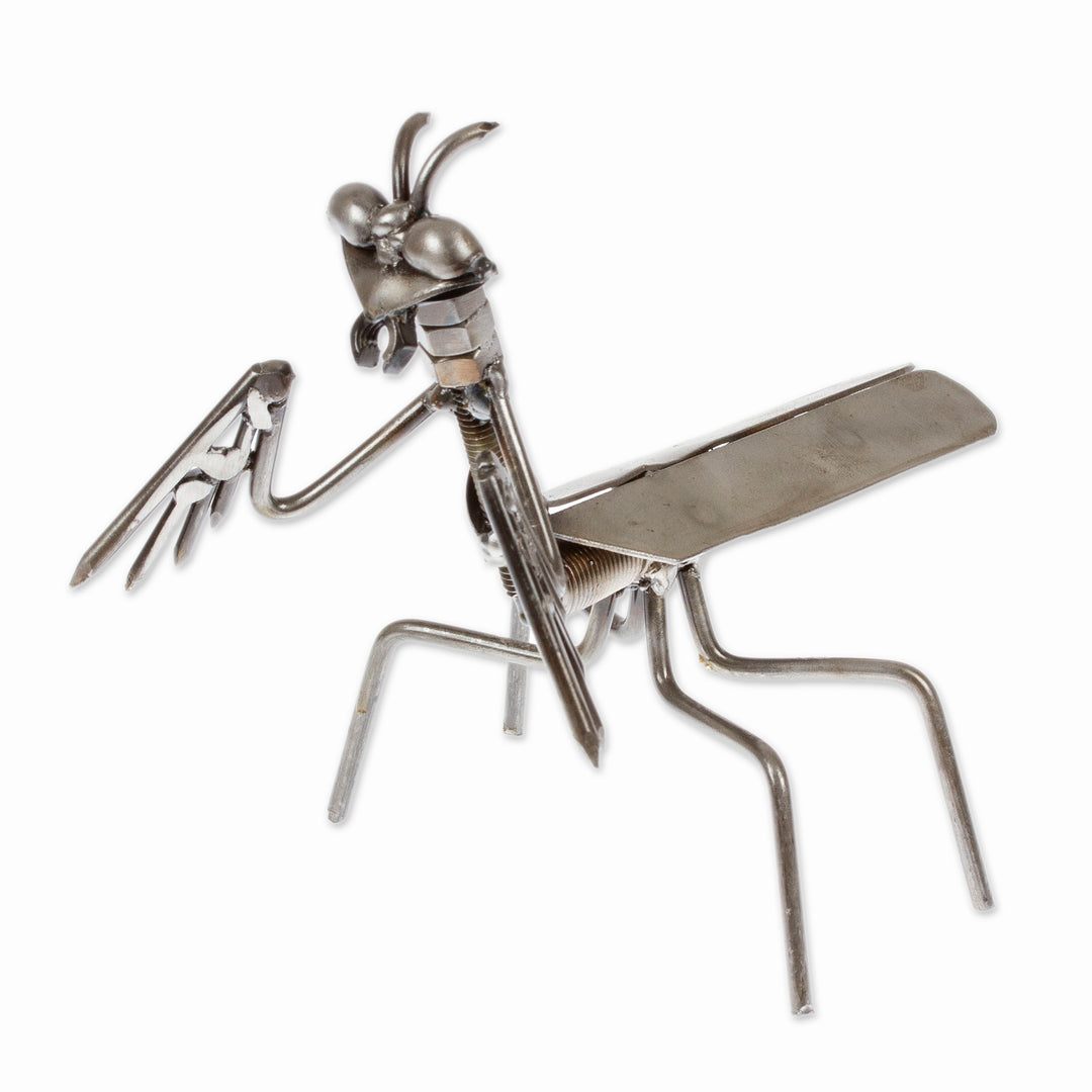 Mantis-Themed Eco-Friendly Modern Recycled Metal Figurine - Marvelous Mantis