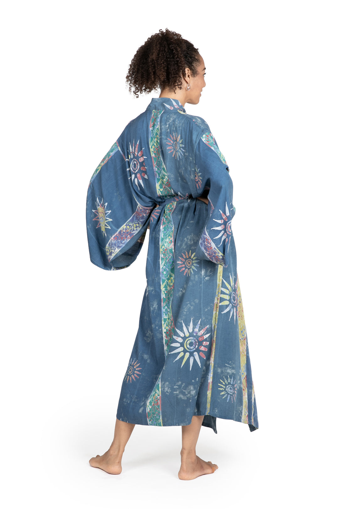Women's Handcrafted Batik Robe - Midnight in Blue