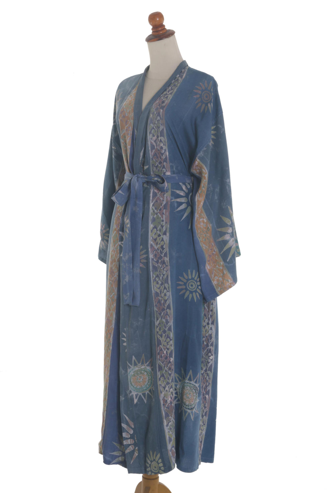Women's Handcrafted Batik Robe - Midnight in Blue