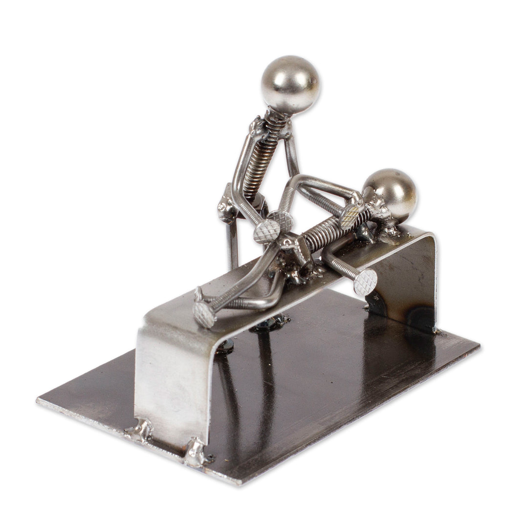 Chiropractor-Themed Rustic Modern Recycled Metal Figurine - Healing Chiropractor